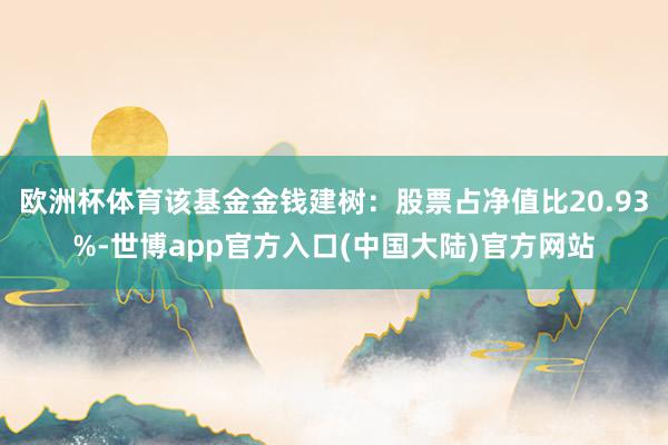 欧洲杯体育该基金金钱建树：股票占净值比20.93%-世博app官方入口(中国大陆)官方网站