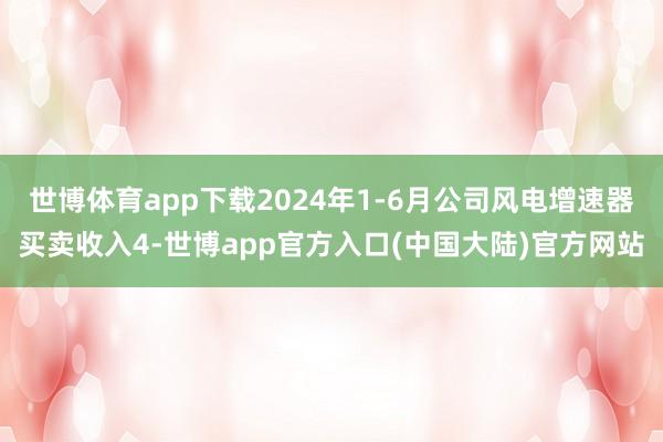 世博体育app下载2024年1-6月公司风电增速器买卖收入4-世博app官方入口(中国大陆)官方网站