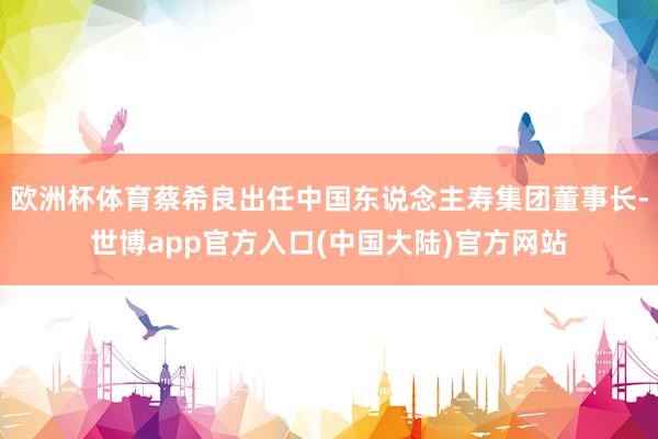 欧洲杯体育蔡希良出任中国东说念主寿集团董事长-世博app官方入口(中国大陆)官方网站