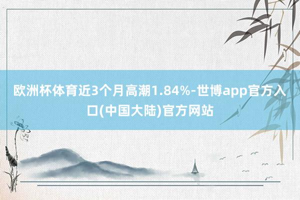 欧洲杯体育近3个月高潮1.84%-世博app官方入口(中国大陆)官方网站