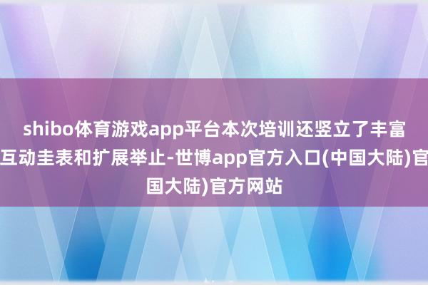 shibo体育游戏app平台本次培训还竖立了丰富种种的互动圭表和扩展举止-世博app官方入口(中国大陆)官方网站